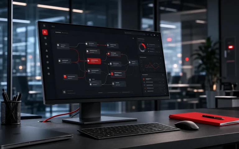 Monitor so schémou toku dát medzi systémami