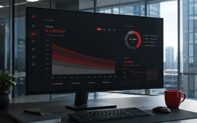 Monitor s prehľadom nákladov na cloud a predikciou na ďalších dvanásť mesiacov